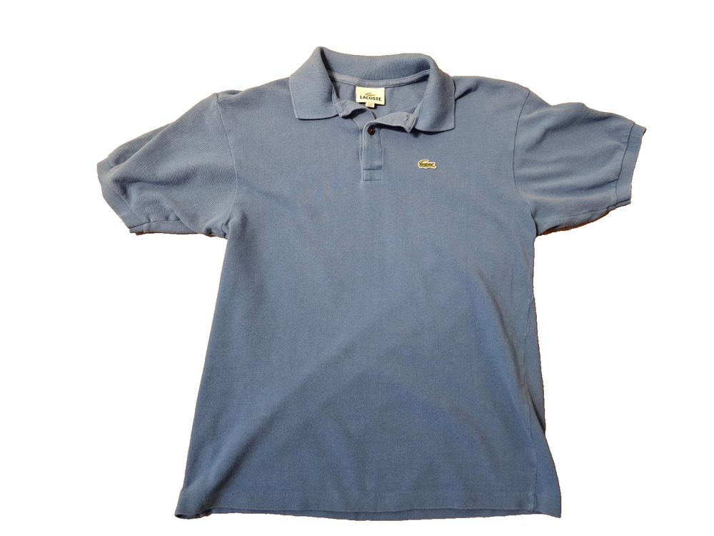 Lacoste Basic Blue Polo Shirt Boys Size 16A/XL Also Fits Mens XS or Womens S